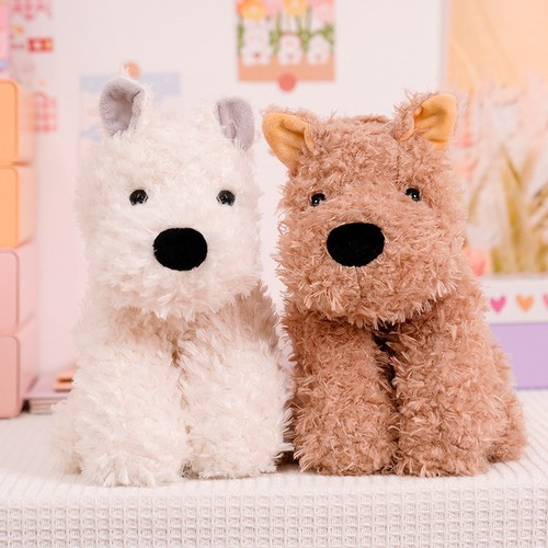Brown dog plush - brown, toy